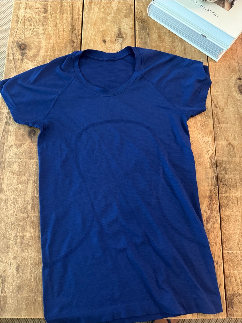 lululemon athletica Short-Sleeve Crew Tee in Deep Blue- swiftly- hip length